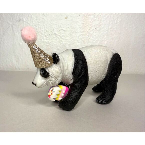 Party Animal Birthday Cake Topper Figurines Hippo Monkey Cow Panda Tiger Ape - Picture 5 of 8